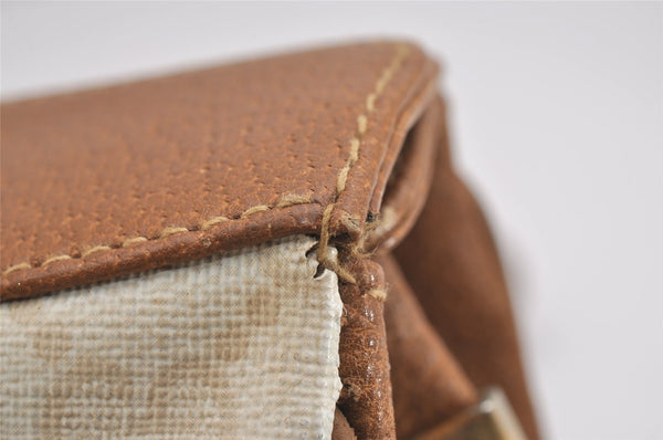 Authentic GUCCI Shoulder Cross Body Bag Purse GG PVC Leather White Junk 2510I