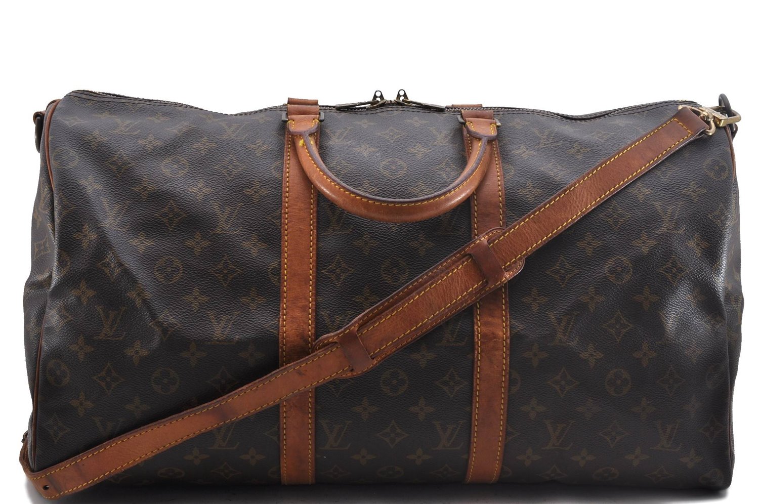 Auth Louis Vuitton Monogram Keepall Bandouliere 50 Boston Bag M41416 LV 2512D