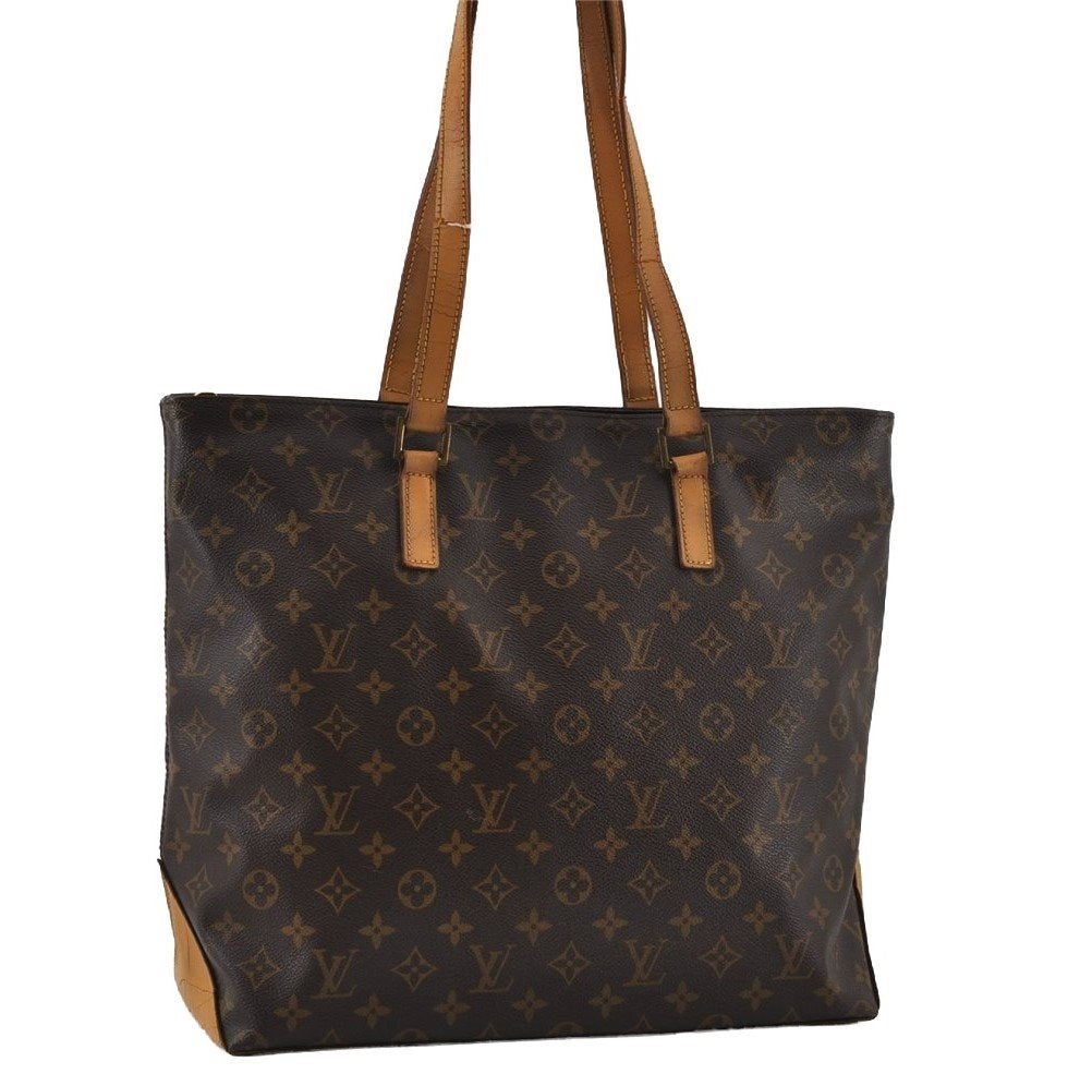 Authentic Louis Vuitton Monogram Cabas Mezzo Shoulder Tote Bag M51151 Junk 2513I
