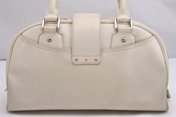Authentic Louis Vuitton Epi Bowling Montaigne GM Hand Bag White M5931J LV 2516I