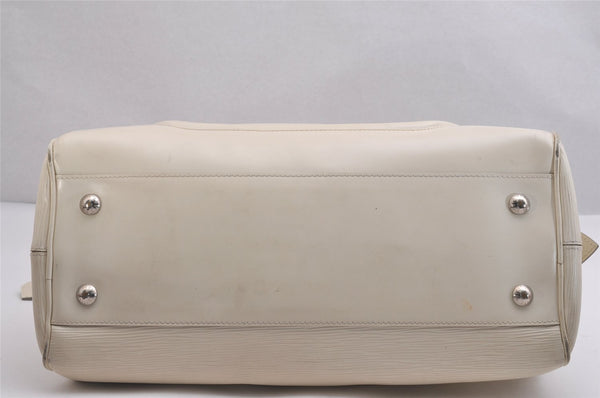 Authentic Louis Vuitton Epi Bowling Montaigne GM Hand Bag White M5931J LV 2516I