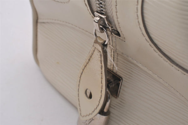 Authentic Louis Vuitton Epi Bowling Montaigne GM Hand Bag White M5931J LV 2516I