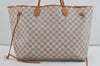 Authentic Louis Vuitton Damier Azur Neverfull GM N51108 Shoulder Tote Bag 2518I