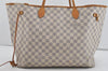 Authentic Louis Vuitton Damier Azur Neverfull GM N51108 Shoulder Tote Bag 2518I