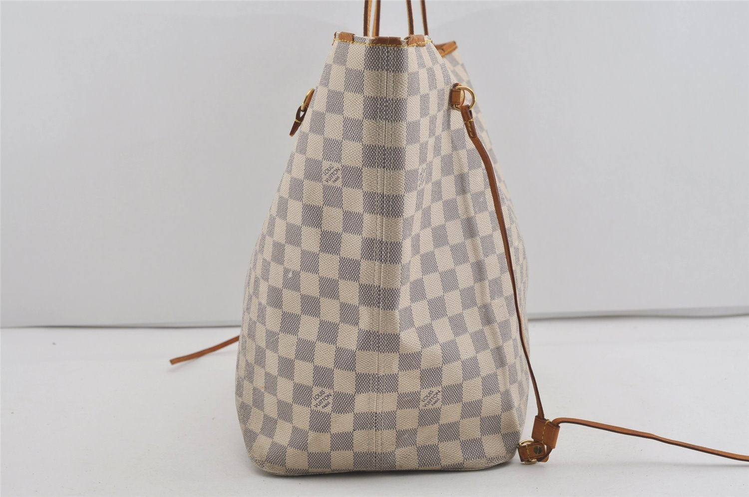 Authentic Louis Vuitton Damier Azur Neverfull GM N51108 Shoulder Tote Bag 2518I