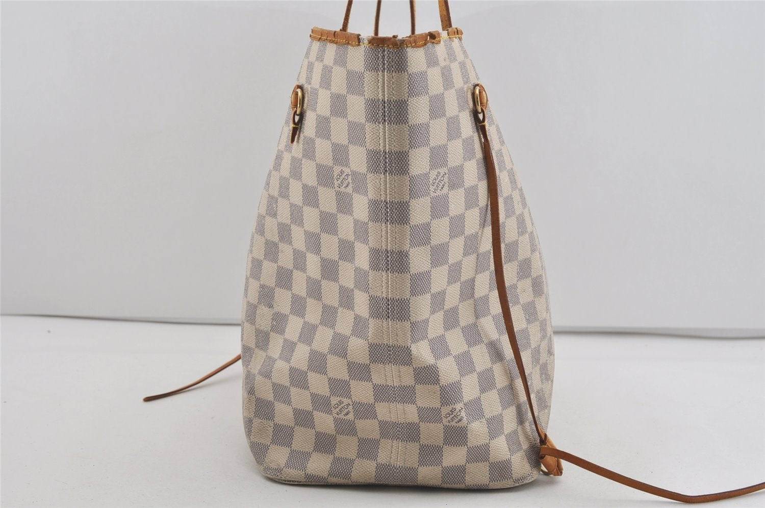 Authentic Louis Vuitton Damier Azur Neverfull GM N51108 Shoulder Tote Bag 2518I