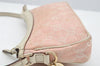 Authentic GUCCI Vintage Hand Bag Pouch Purse GG Canvas Leather 154432 Pink 2520I
