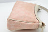 Authentic GUCCI Vintage Hand Bag Pouch Purse GG Canvas Leather 154432 Pink 2520I