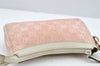 Authentic GUCCI Vintage Hand Bag Pouch Purse GG Canvas Leather 154432 Pink 2520I