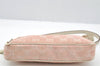 Authentic GUCCI Vintage Hand Bag Pouch Purse GG Canvas Leather 154432 Pink 2520I