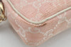 Authentic GUCCI Vintage Hand Bag Pouch Purse GG Canvas Leather 154432 Pink 2520I