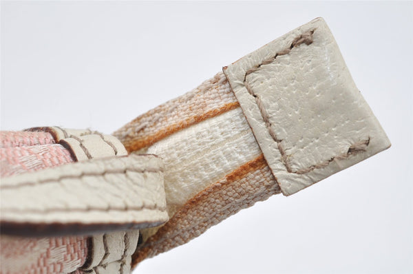 Authentic GUCCI Vintage Hand Bag Pouch Purse GG Canvas Leather 154432 Pink 2520I