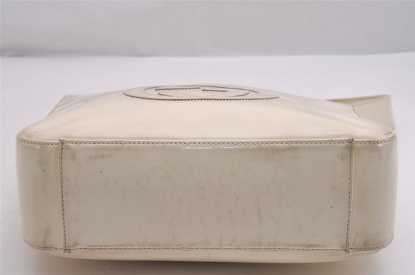 Authentic GUCCI Interlocking G Vintage Shoulder Bag Enamel White Junk 2521I