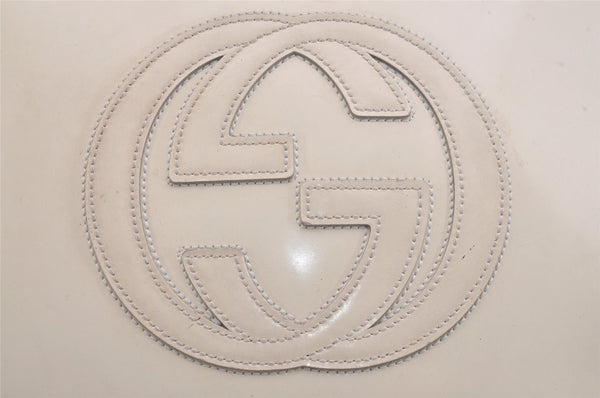 Authentic GUCCI Interlocking G Vintage Shoulder Bag Enamel White Junk 2521I