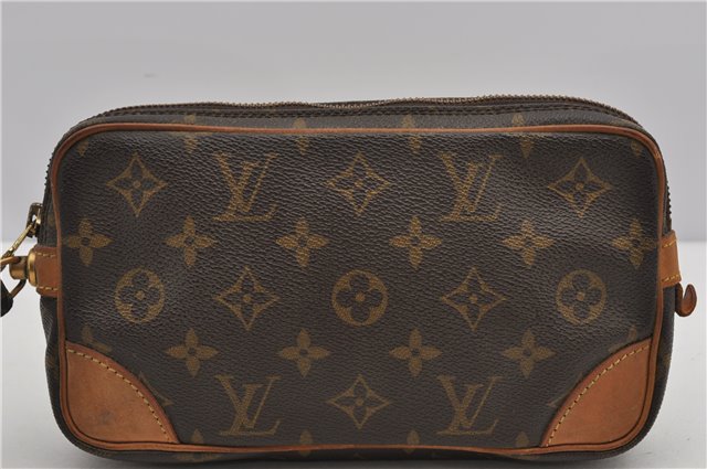 Authentic Louis Vuitton Monogram Marly Dragonne PM M51827 Clutch Hand Bag 2522F