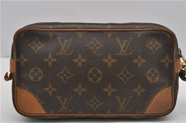 Authentic Louis Vuitton Monogram Marly Dragonne PM M51827 Clutch Hand Bag 2522F