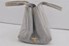 Authentic PRADA Canapa M Vintage Denim Tote Hand Bag Light Gray 2522I