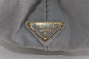Authentic PRADA Canapa M Vintage Denim Tote Hand Bag Light Gray 2522I