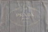 Authentic PRADA Canapa M Vintage Denim Tote Hand Bag Light Gray 2522I