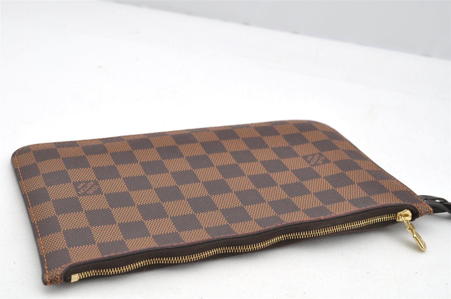 Authentic Louis Vuitton Damier Neverfull Pouch Purse Clutch Bag LV 2523I