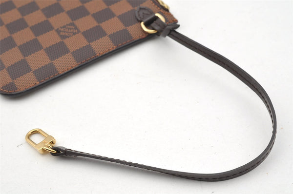 Authentic Louis Vuitton Damier Neverfull Pouch Purse Clutch Bag LV 2523I