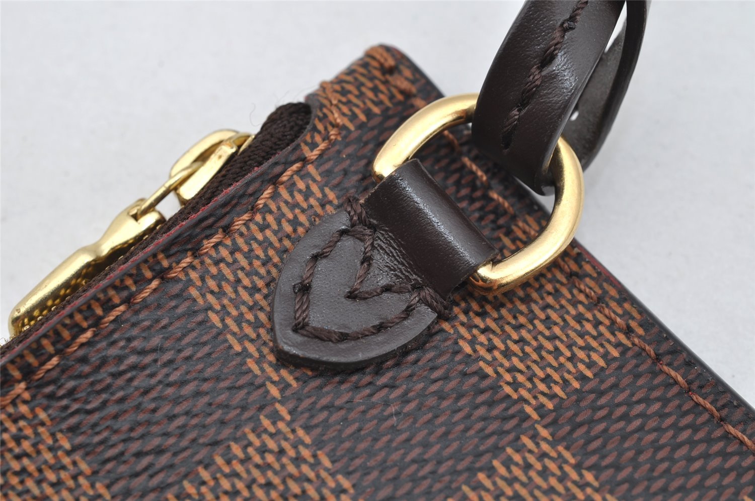 Authentic Louis Vuitton Damier Neverfull Pouch Purse Clutch Bag LV 2523I