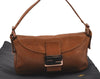 Authentic FENDI Mamma Baguette Shoulder Hand Bag Purse Leather Brown 2525I