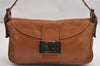 Authentic FENDI Mamma Baguette Shoulder Hand Bag Purse Leather Brown 2525I