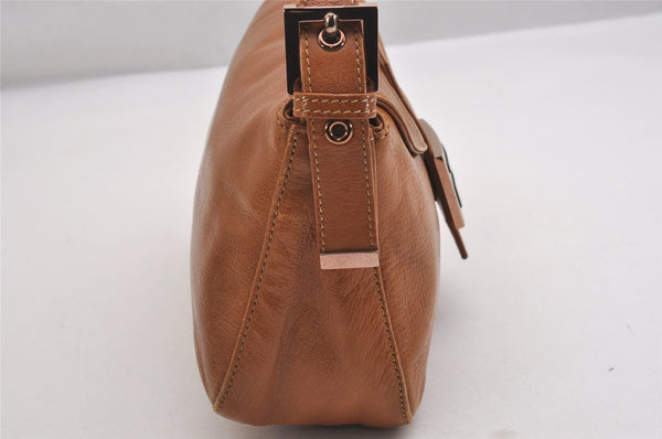 Authentic FENDI Mamma Baguette Shoulder Hand Bag Purse Leather Brown 2525I