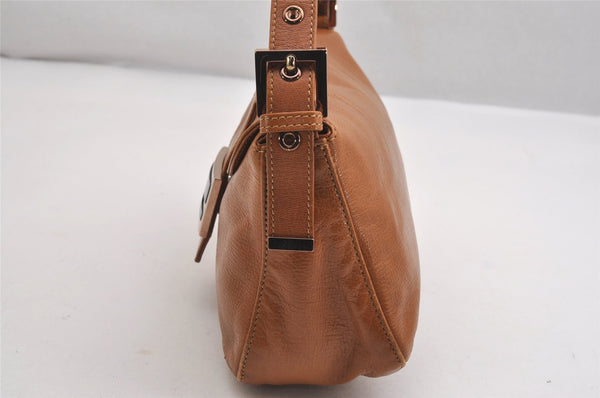 Authentic FENDI Mamma Baguette Shoulder Hand Bag Purse Leather Brown 2525I