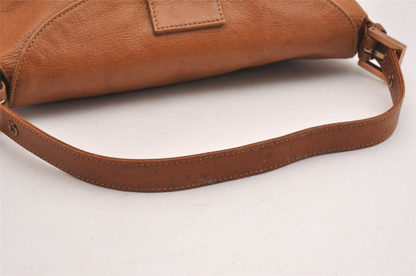 Authentic FENDI Mamma Baguette Shoulder Hand Bag Purse Leather Brown 2525I