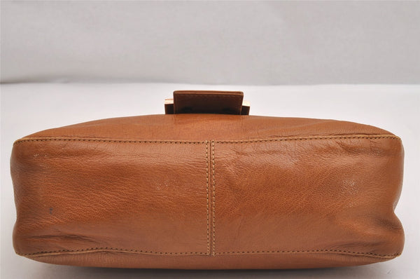 Authentic FENDI Mamma Baguette Shoulder Hand Bag Purse Leather Brown 2525I