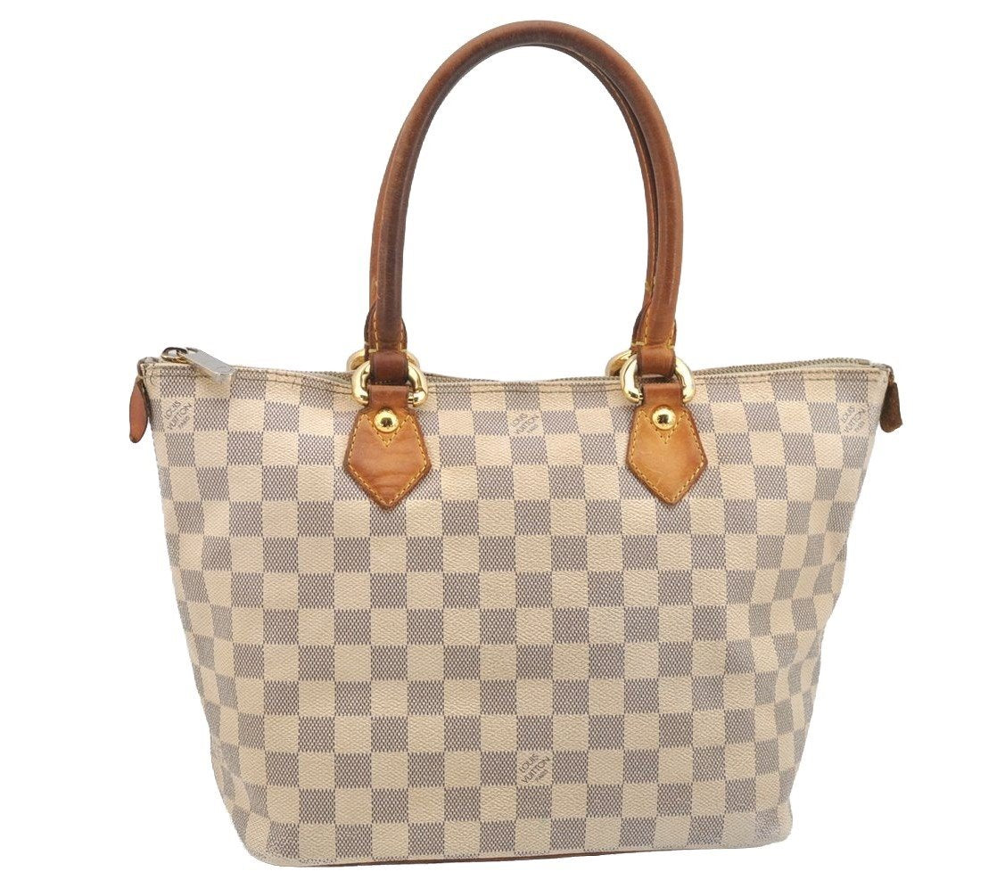Authentic Louis Vuitton Damier Azur Saleya PM Shoulder Tote Bag N51186 LV 2527I