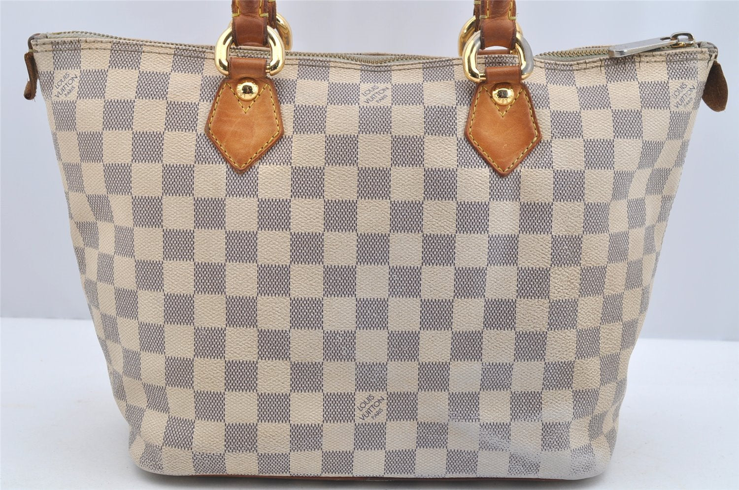 Authentic Louis Vuitton Damier Azur Saleya PM Shoulder Tote Bag N51186 LV 2527I