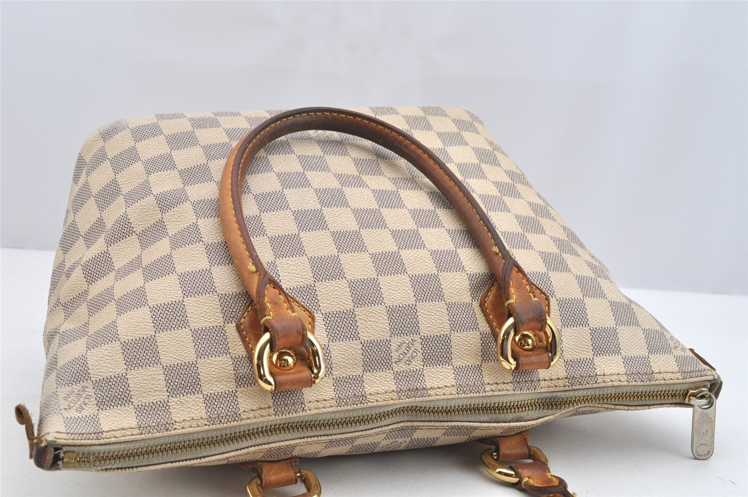 Authentic Louis Vuitton Damier Azur Saleya PM Shoulder Tote Bag N51186 LV 2527I