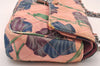 Authentic PRADA Flower Nylon Tessuto Saffiano Leather Shoulder Bag Pink 2528I