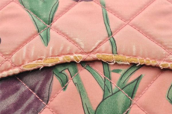 Authentic PRADA Flower Nylon Tessuto Saffiano Leather Shoulder Bag Pink 2528I