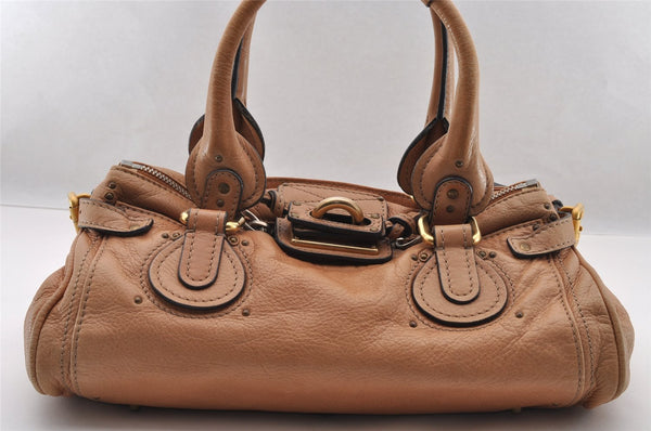 Authentic Chloe Paddington Vintage Leather Shoulder Hand Bag Purse Brown 2532I