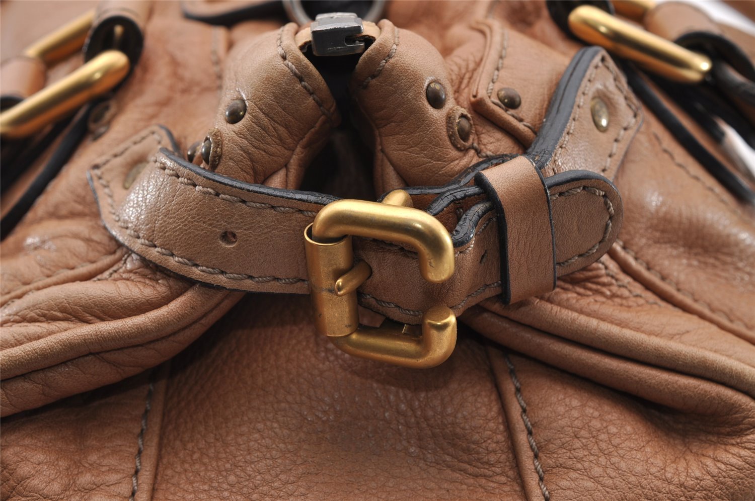 Authentic Chloe Paddington Vintage Leather Shoulder Hand Bag Purse Brown 2532I