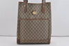 Authentic GUCCI Web Sherry Line GG Plus Vintage Tote Bag PVC Leather Brown 2533I