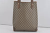 Authentic GUCCI Web Sherry Line GG Plus Vintage Tote Bag PVC Leather Brown 2533I