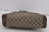 Authentic GUCCI Web Sherry Line GG Plus Vintage Tote Bag PVC Leather Brown 2533I