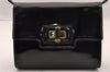 Authentic Vintage GUCCI Shoulder Cross Body Bag Purse Enamel Leather Black 2537I
