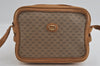 Authentic GUCCI Web Sherry Line Micro GG Shoulder Bag PVC Leather Brown 2538I
