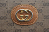 Authentic GUCCI Web Sherry Line Micro GG Shoulder Bag PVC Leather Brown 2538I