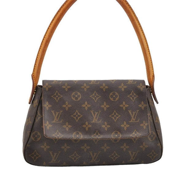 Authentic Louis Vuitton Monogram Mini Looping Shoulder Hand Bag M51147 LV 2541I