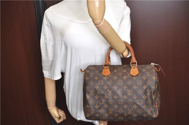 Authentic Louis Vuitton Monogram Speedy 30 Hand Bag M41526 LV 2546D