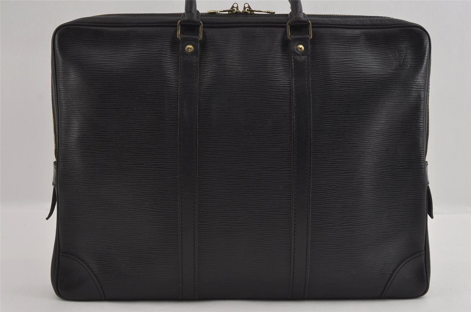 Authentic Louis Vuitton Epi Porte Documents Voyage Briefcase M59162 Black 2547I