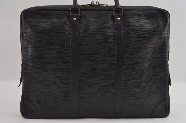 Authentic Louis Vuitton Epi Porte Documents Voyage Briefcase M59162 Black 2547I