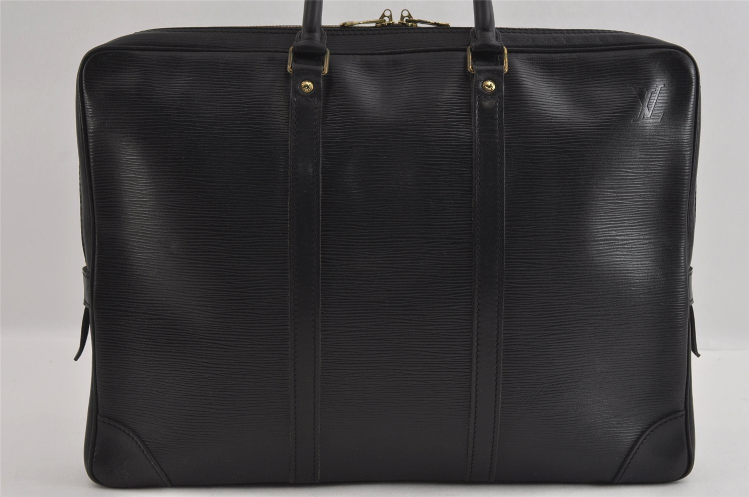 Authentic Louis Vuitton Epi Porte Documents Voyage Briefcase M59162 Black 2547I